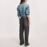 RAG & BONE RB Miramar Terry Wide Track Pants in Washed Black