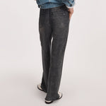 RAG & BONE RB Miramar Terry Wide Track Pants in Washed Black