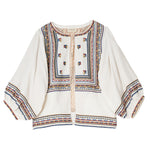 Reba Embroidered Jacket in Ecru