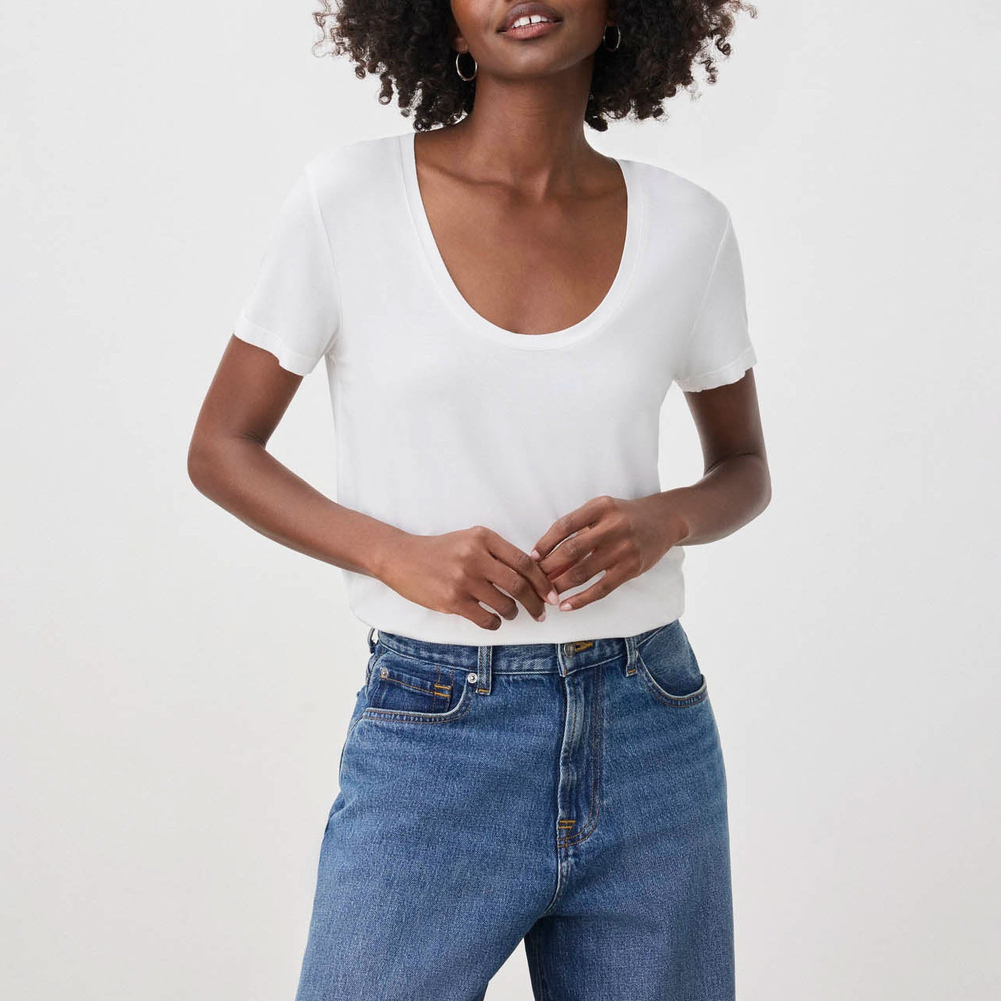 SPLENDID Sloane Scoop Tee in White | Collen & Clare