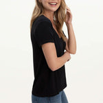 SPLENDID Sloane Scoop Tee in Black