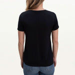 SPLENDID Sloane Scoop Tee in Black