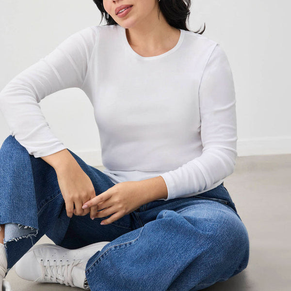 SPLENDID Classic LS Crew in White