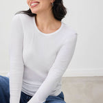 SPLENDID Classic LS Crew in White