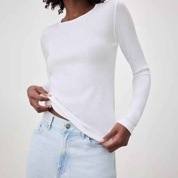 SPLENDID Classic LS Crew in White