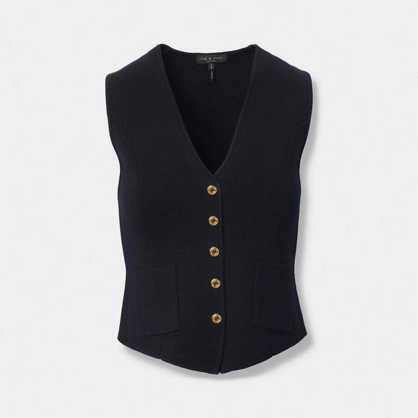 RAG & BONE Portia Vest in Navy