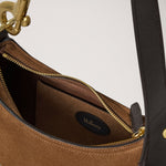 MULBERRY Small Hackney Suede Shoulder Bag in Vintage Oak