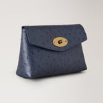 MULBERRY Darley Cosmetic Pouch in Stormy Blue Ostrich