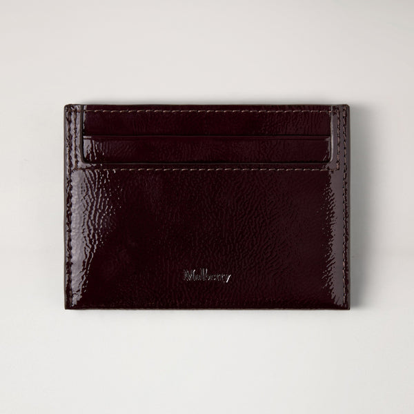 MULBERRY Continental Patent Credit Card Slip  in Deep Aubergine