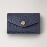 MULBERRY Folded Multi Card Wallet in Stormy Blue Ostrich
