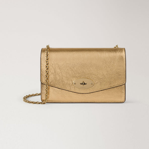 MULBERRY Small Darley Metallic Handbag in Somerset Gold