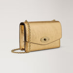 MULBERRY Small Darley Metallic Handbag in Somerset Gold