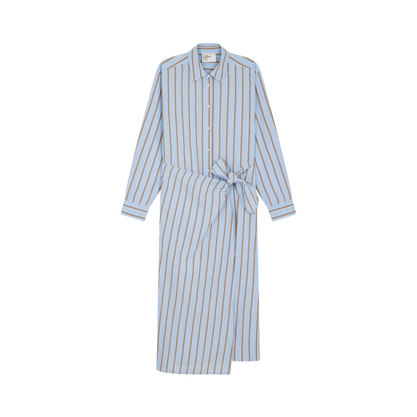 LEON & HARPER Rebecca Long Stripe Dress in Sky