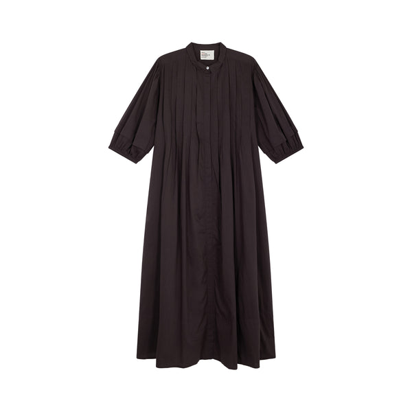 LEON & HARPER Roca Short Sleeve Long Dress in Carbone