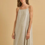 DIEGA Rofia Dress in Metallic Ecru