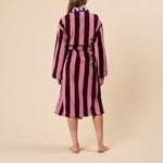TBCO. Terry Cotton Bath Robe in Burgundy Stripe