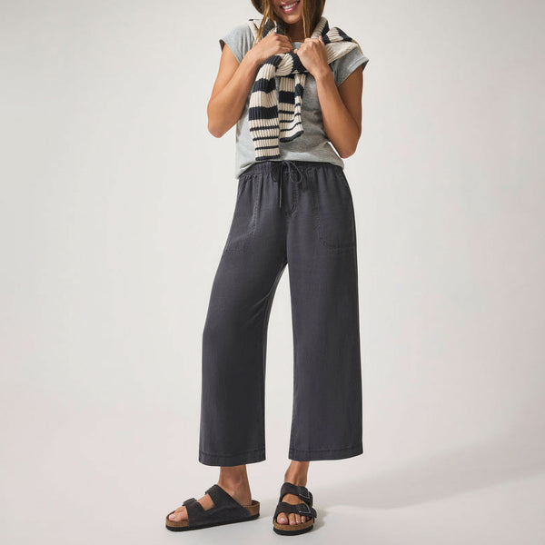 SPLENDID Angie Crop Wide Leg Trousers in Lead