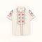 M.A.B.E Ruby Embroidered Short Sleeve Top in Ecru/Multi