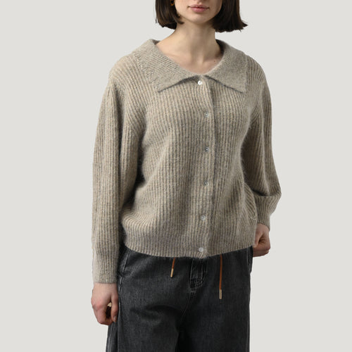 ORFEO Rafi Button Down Cardigan in Beige