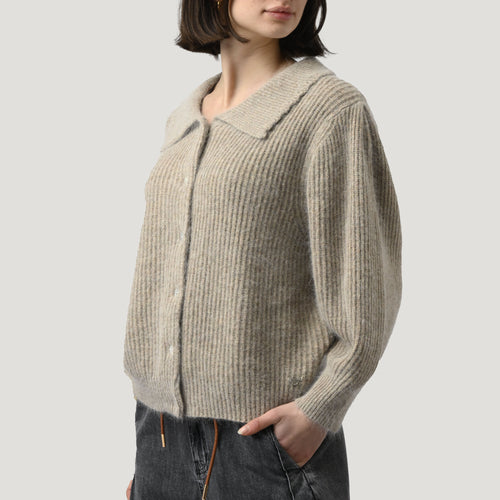 ORFEO Rafi Button Down Cardigan in Beige
