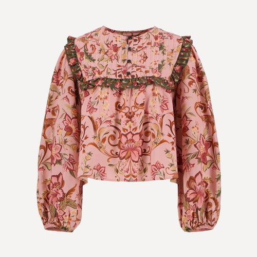 BARBOUR Barbour X Farm Rio Cami Long Sleeve Blouse in Tropical Print