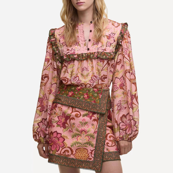 BARBOUR Barbour X Farm Rio Cami Long Sleeve Blouse in Tropical Print