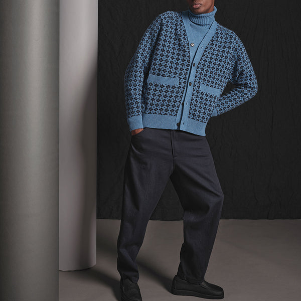 UNIVERSAL WORKS Roll Neck in Pale Blue