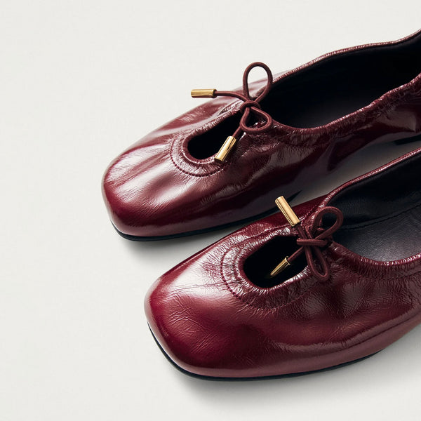 ALOHAS Rosalind Onix Leather Ballet Flats in Burgundy