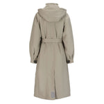 BRGN Rossby Maxi Coat in Taupe Pinstripe