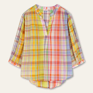 Bank Madras Rainbow Check Blouse in Multi