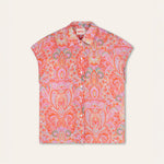 OILILY Banana Short Sleeve Blouse in Lavender Mist