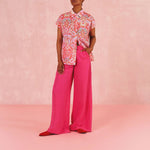OILILY Banana Short Sleeve Blouse in Lavender Mist