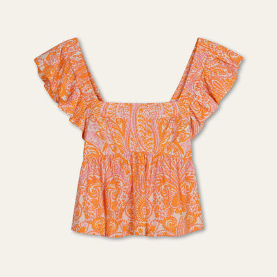 OILILY Balua Sleeveless Top in Orange Crush