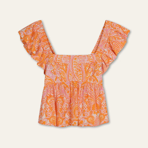 OILILY Balua Sleeveless Top in Orange Crush