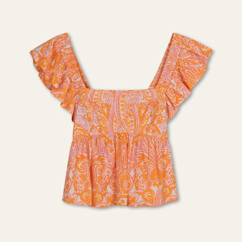 OILILY Balua Sleeveless Top in Orange Crush