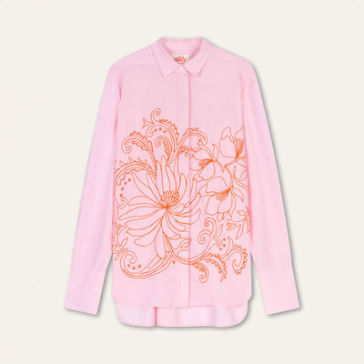 OILILY Betula Long Sleeve Blouse in Prism Pink