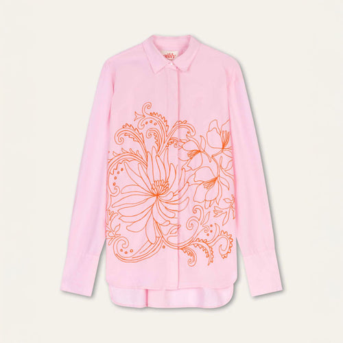 OILILY Betula Long Sleeve Blouse in Prism Pink