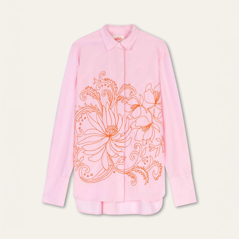 OILILY Betula Long Sleeve Blouse in Prism Pink