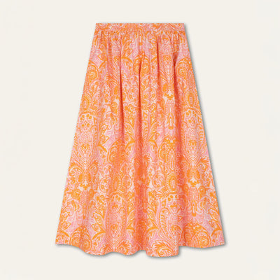 OILILY Sairie Midi Skirt in Orange Crush
