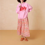OILILY Summers Maxi Skirt in Lavender Mist