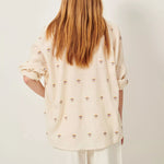 SESSUN Botenzo Wide Embroidery Shirt in Whibloom