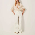 SESSUN Botenzo Wide Embroidery Shirt in Whibloom