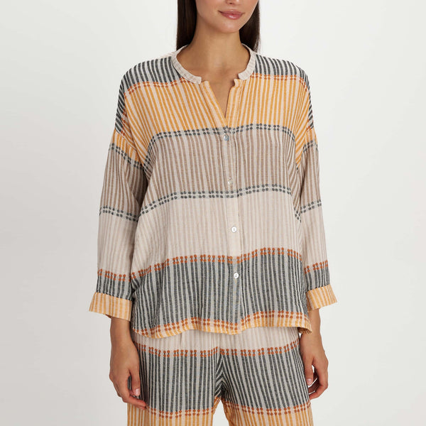 PEARL & CAVIAR Leros Zakar Shirt in Camel