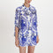 PEARL & CAVIAR Portaria Broderie Shirt in Blue