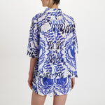PEARL & CAVIAR Portaria Broderie Shirt in Blue