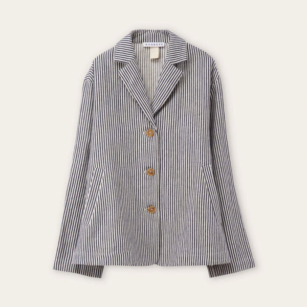 ROSSO35 Easy Smart Linen Jacket in Blue