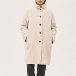 ROSSO35 Alpaca Wool Coat in Beige