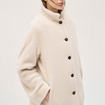 ROSSO35 Alpaca Wool Coat in Beige