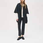 ROSSO35 Boiled Wool Cape in Dark Grey