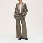 ROSSO35 Silk Shirt with Waist Knot in Oatmeal